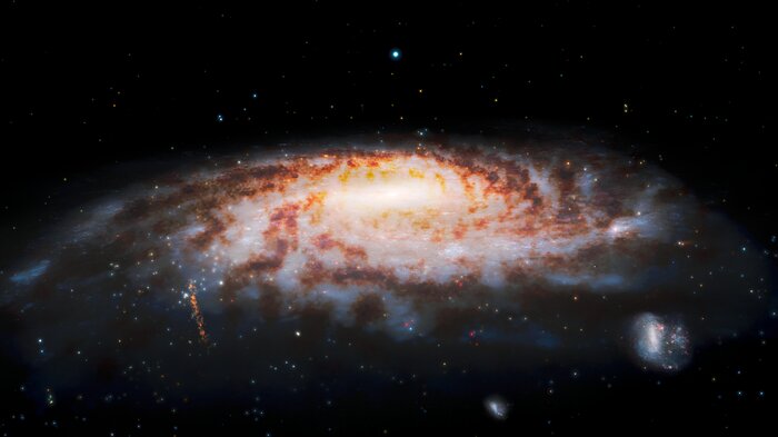 Illustration of Primordial Stellar Stream near Milky Way