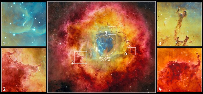 Fragmentos de la Nebulosa Roseta