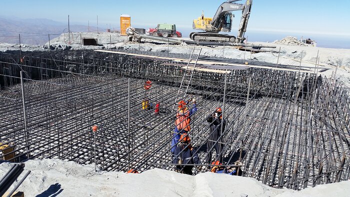 Rebar installation in the Pier Foundation.