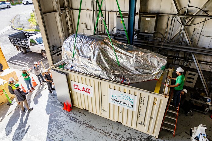 LSST Camera Loaded into Shipping Container