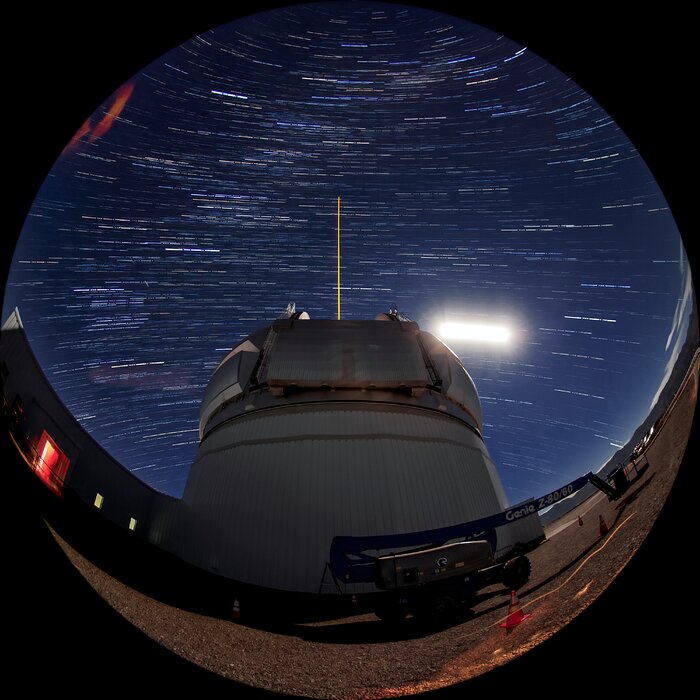 Moon and Star Trails Over Gemini South