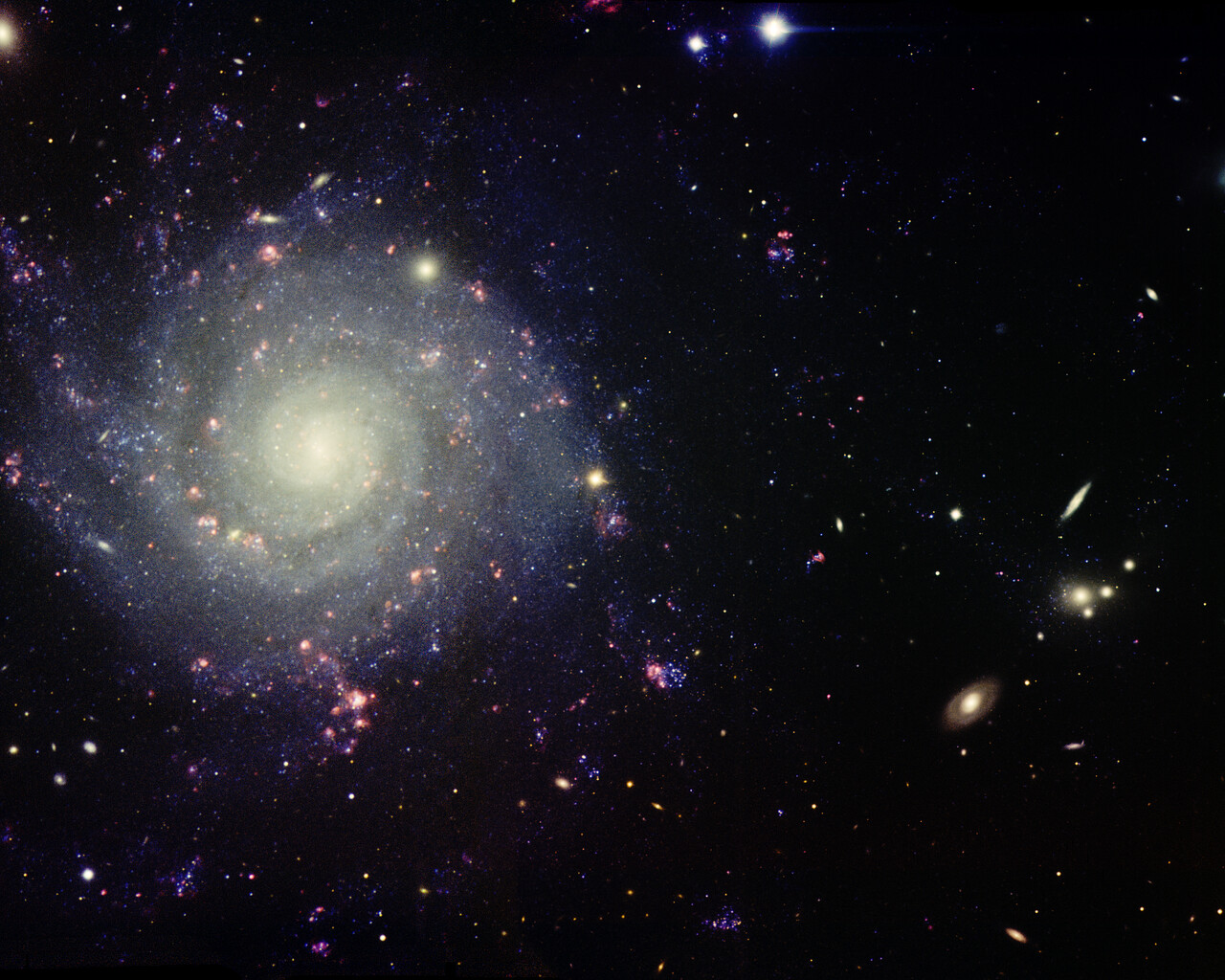 A Graceful Spiral in a Blizzard of Galaxies