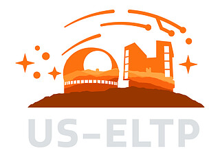 Logo: NOIRLab US-ELTP project Acronym Color - White