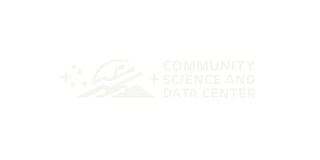 Logo: Community Science and Data Center Horizontal White