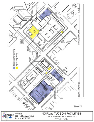 Map: NOIRLab Tucson facilities parking lot map