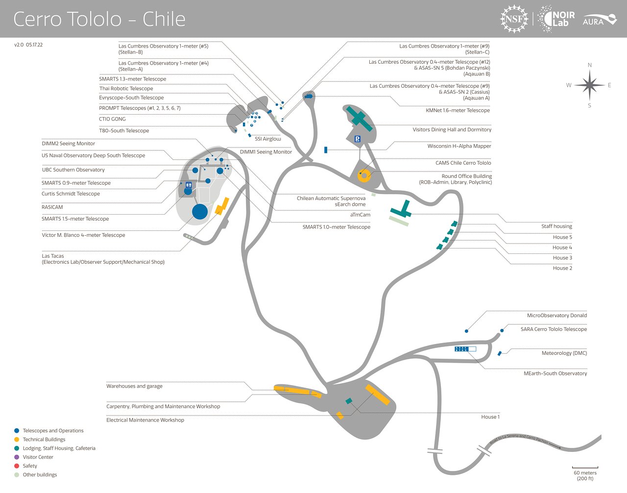 Cerro Tololo - Chile map