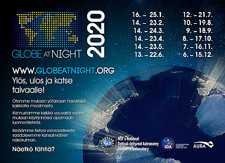 Postcard: Globe at Night 2020 (Finnish)