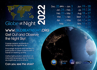 Postcard: Globe at Night 2022 (English)