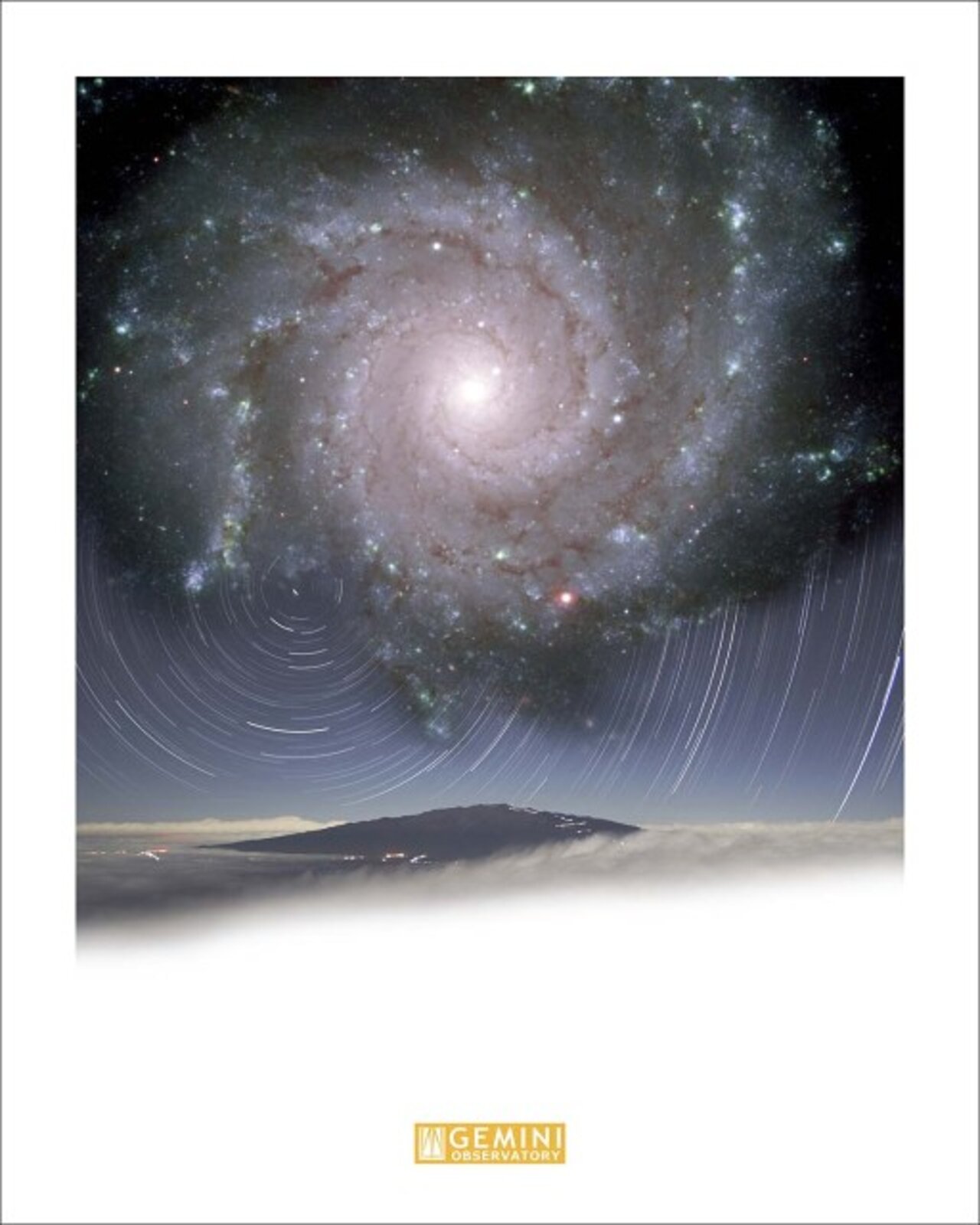 Printed Poster: M74 over Mauna Kea Star Trails