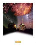 Printed Poster: NGC 2467 above Gemini South (L) & Gemini North (R)