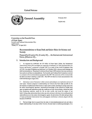 Technical Document: Dark & Quiet Skies executive summary for UN COPUOS