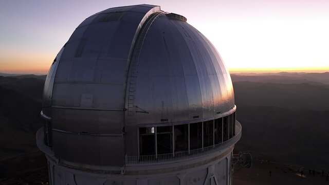 Aerial view of the back of the Víctor M. Blanco 4-meter Telescope dome