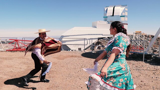Dancing a cueca at Cerro Pachón