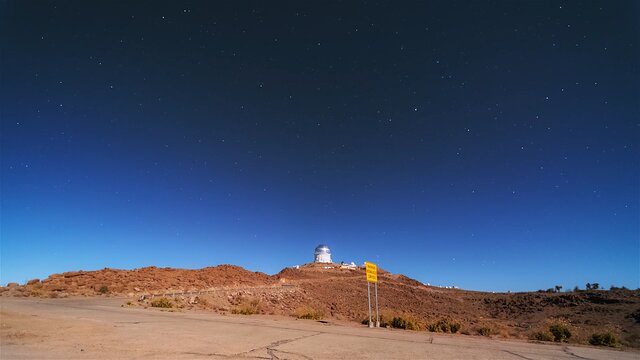 Time-lapse showing the night sky over moonlit CTIO