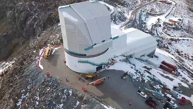 Aerial Drone View Vera C. Rubin Observatory Construction