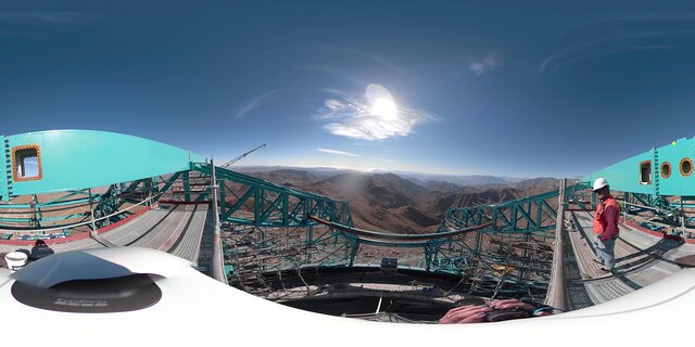360-degree video showing the view from the top of the Rubin Observatory dome