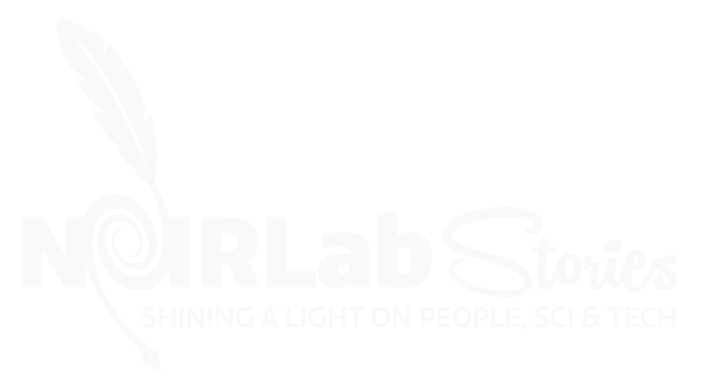 Logo of the NOIRLab stories shining a light on people, sci and tech