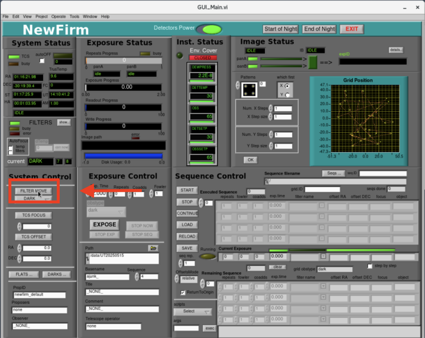 NEWFIRM Filter Move