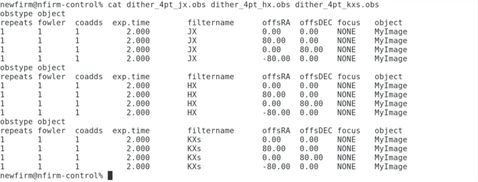 NEWFIRM multiple scripts