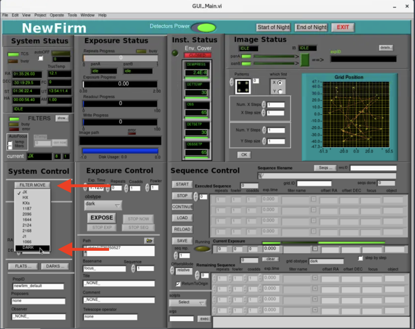 NEWFIRM Shutdown Delect Dark Filter