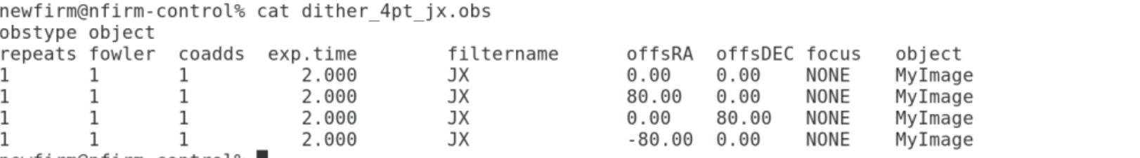 NEWFIRM Observing script
